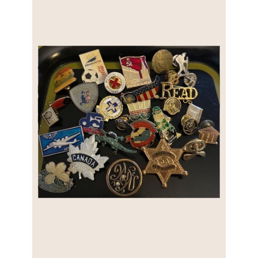 📌 VTG PIN 29 PC SOUVENIR TRAVEL SHERIFF PETE NURSING CANADA ENAMEL BUNDLE LOT